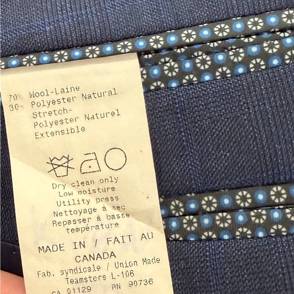 Lauren Ralph Lauren Blue Windowpane Plaid Wool Blend Sport Coat Blazer 44L - Picture 13 of 15